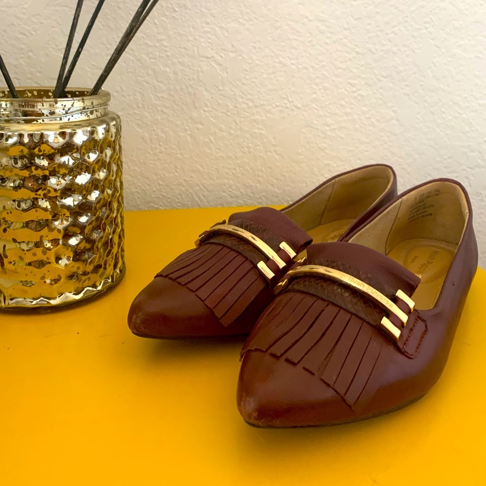 Burgundy flats